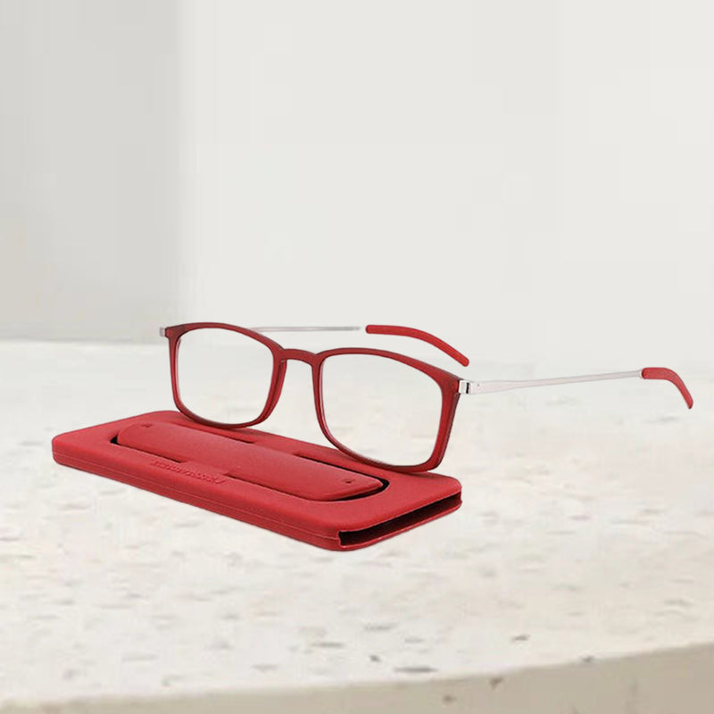 Gluschwein - Tragbare Anti-Blaulicht-Presbyopie-Brille Rot