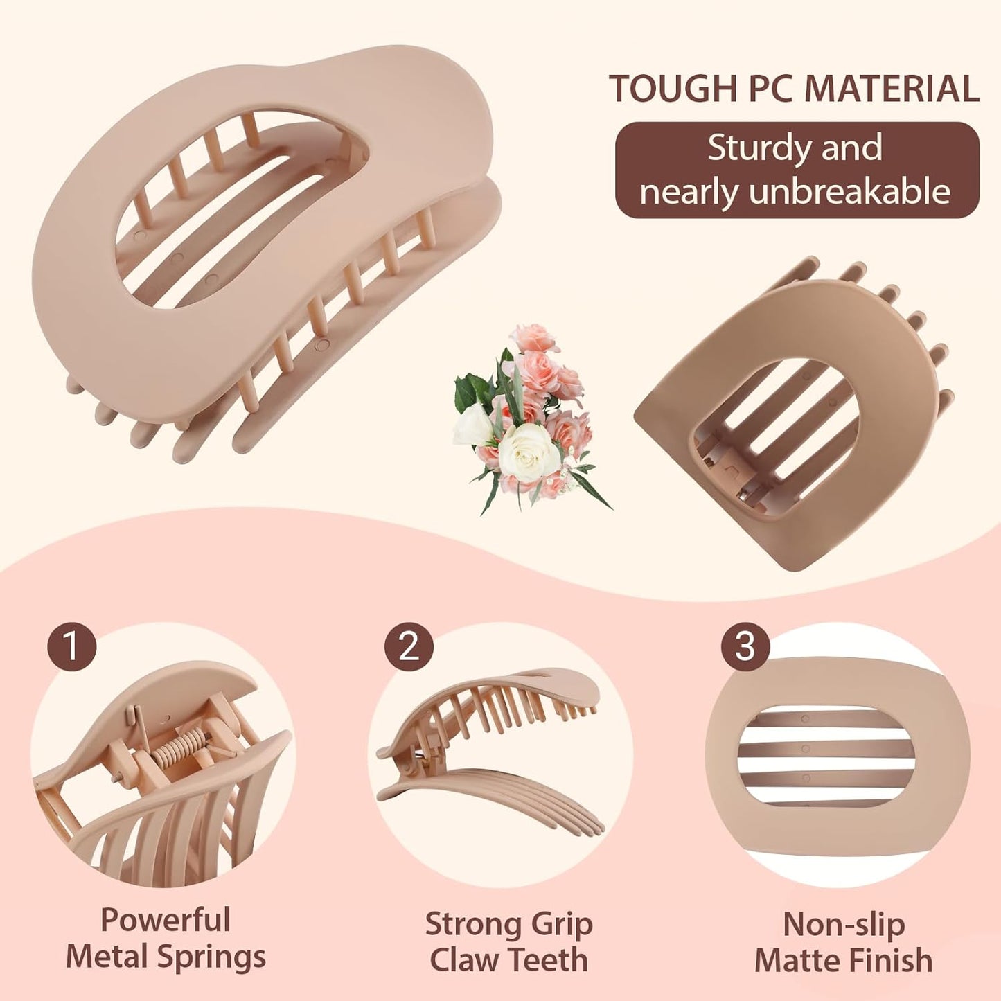 NenuClip - Große Haarspangen matt – Sicherer Halt und Komfort