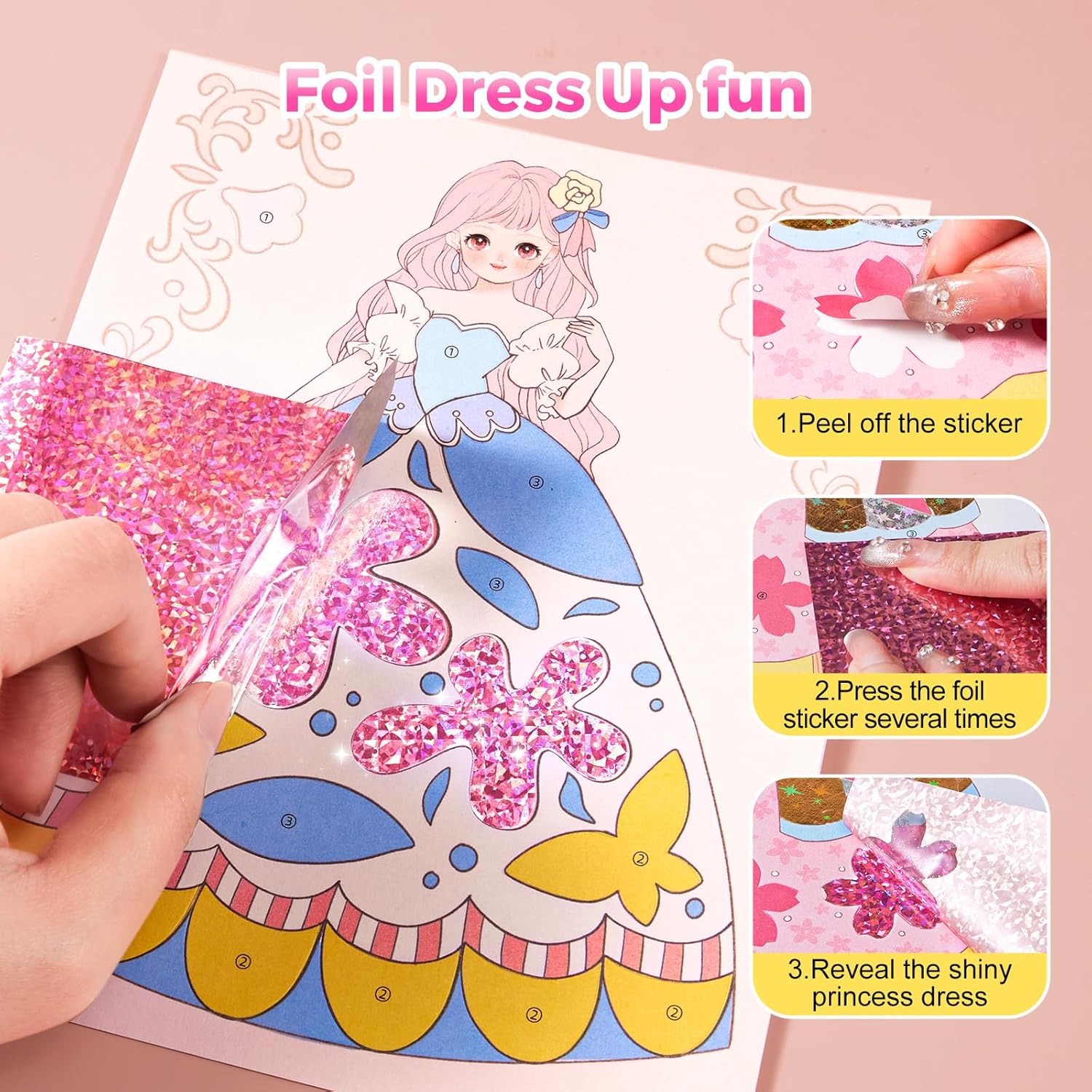 Gluschwein - Princess Art Studio - 4-in-1-Prinzessinnen-Kunststudio | Bastelbuch mit Make-up, Schmucksteinen und Folie