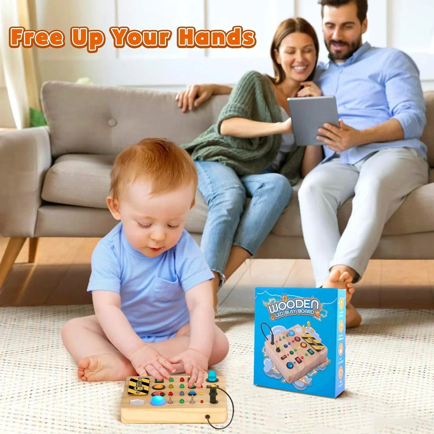 Gluschwein - Stimilus Board - Montessori-Sinnes-Schalt-Spielzeug aus Holz