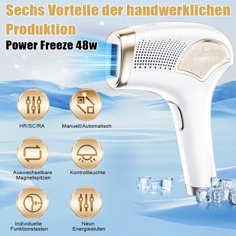 Gluschwein - Haarentfernungsgerät mit Kühlfunktion – schmerzfreie Haarentfernung im Gesicht und am Körper – inklusive Schutzbrille – ideal für den Heimgebrauch
