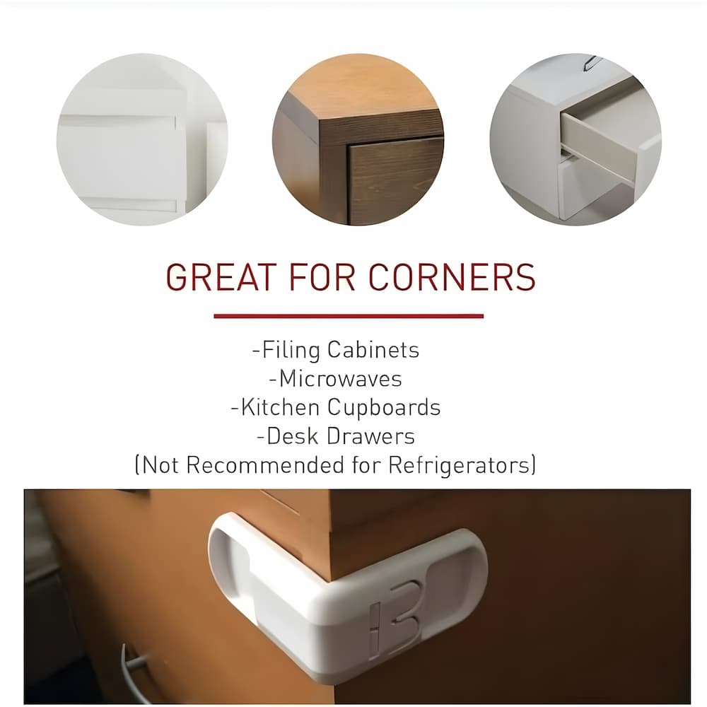 Stick-On-Lock - Kindersicherungsschloss — sicherer Schutz vor kleinen Gefahren [4er Set]