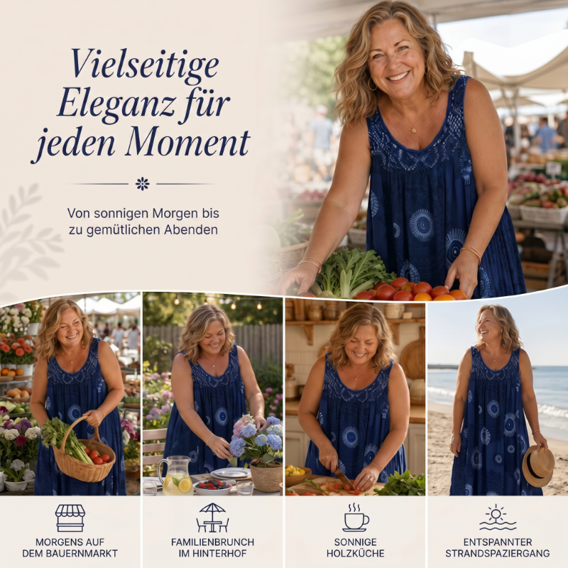 💥Kaufen Sie 2 versandkostenfrei💥Damen-Sommerkleid mit O-Ausschnitt und ärmellosem Print