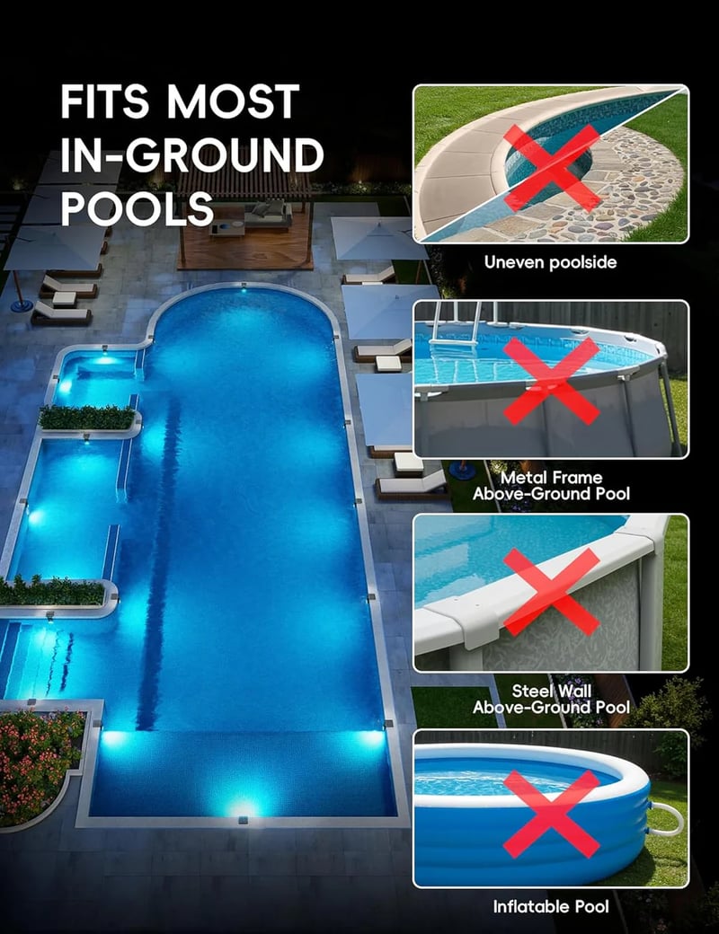 Pool Light Fountain - Solarbetriebene Pool-Stimmungsbeleuchtung