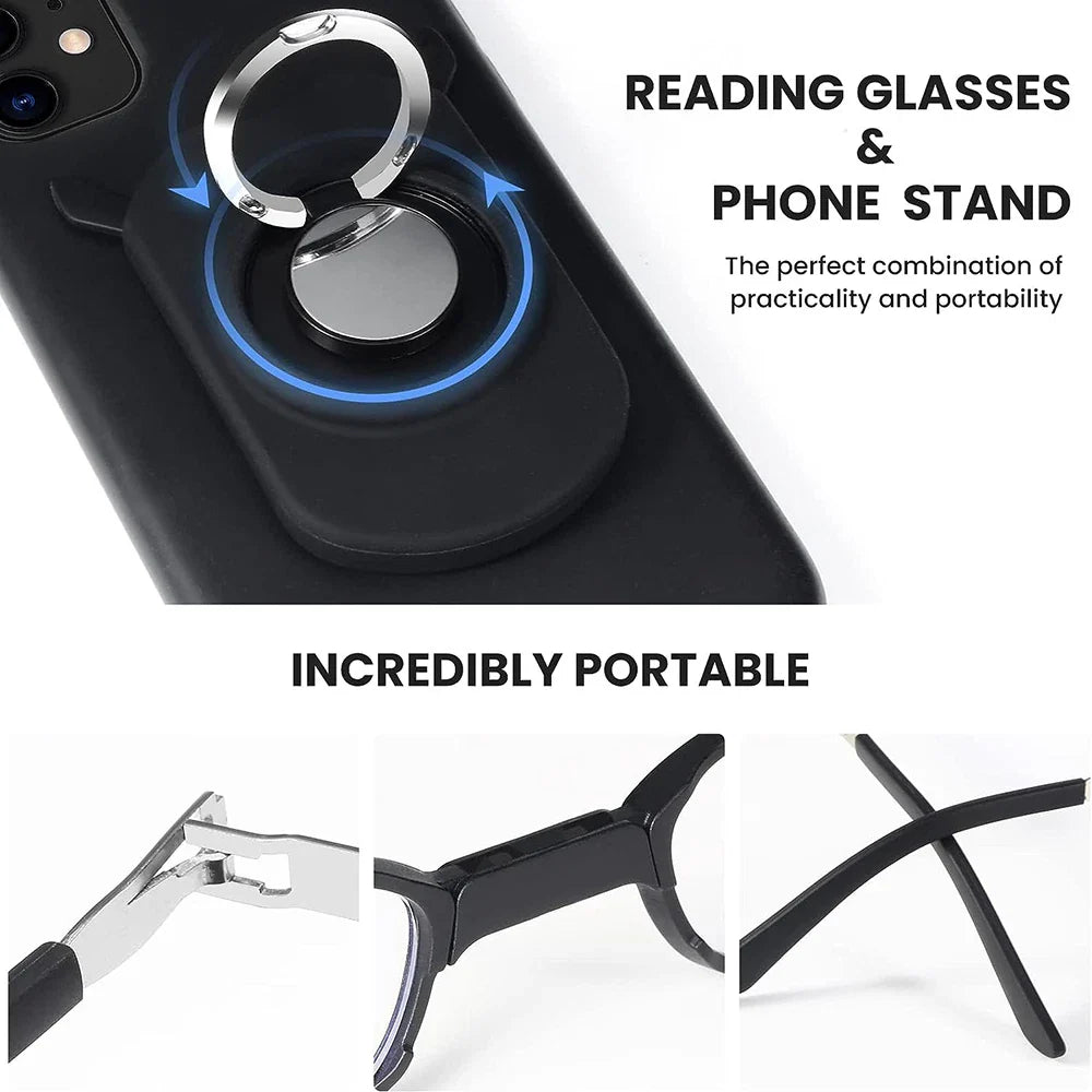 FoldGlasses - Gafas de lectura progresivas sin montura con filtro de luz azul y montura de titanio