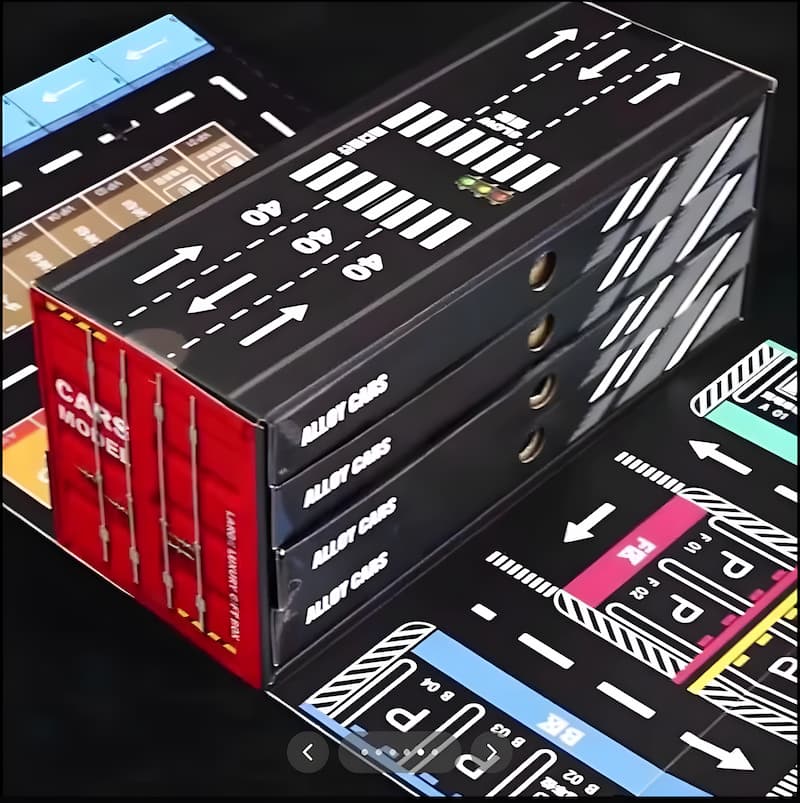 CarContainer - Mini-Rückzugsmotorwagen-Set mit integrierter Garage