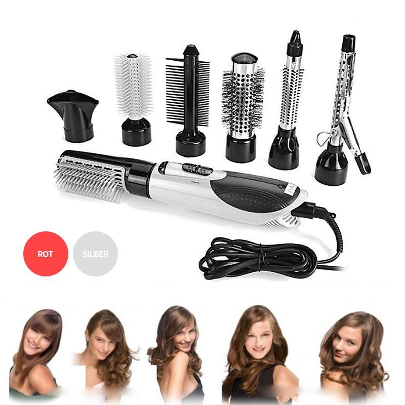 Gluschwein - 7in1 Professionelle multifunktionale Styling-Tools Breite Bürste Haartrockner Glätteisen Kamm Clip Pipe Roller Brush