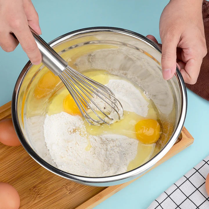 WicBowls - Edelstahl-Rührschüsseln mit Deckel [5er-Set]