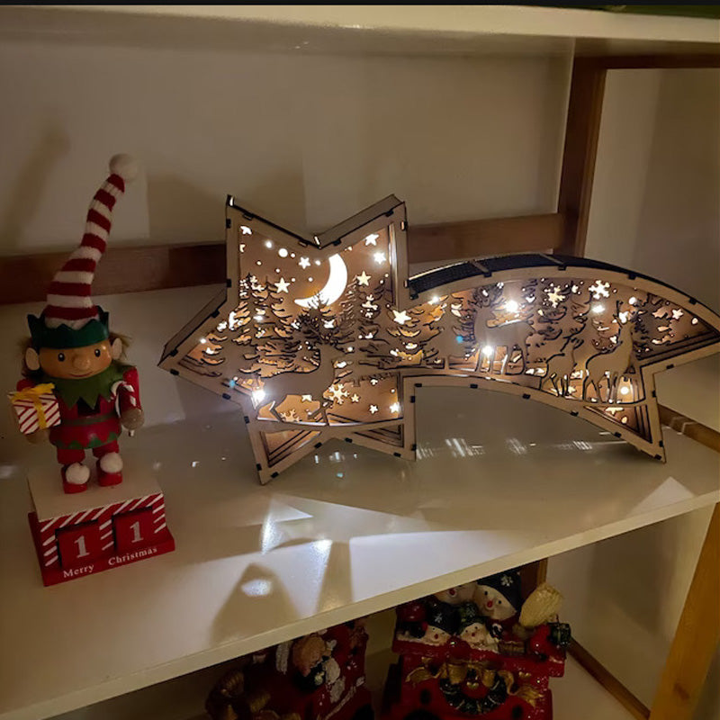 Gluschwein - LED-Weihnachtssternlicht aus Holz