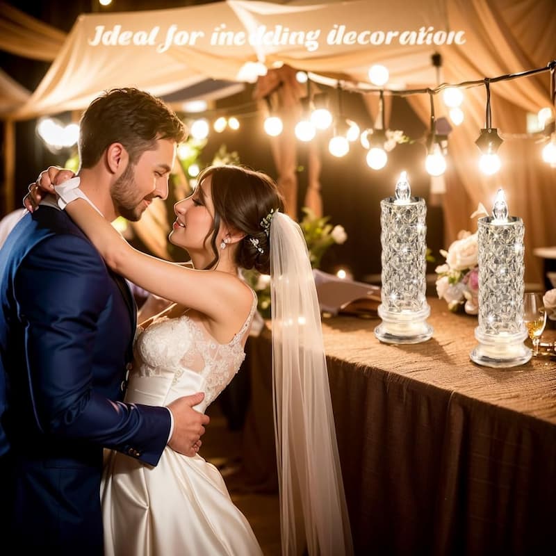 HugluCandle - LED Kristall-Kerzenlichter — Funkelnde & romantische Tischbeleuchtung [4er-Set]