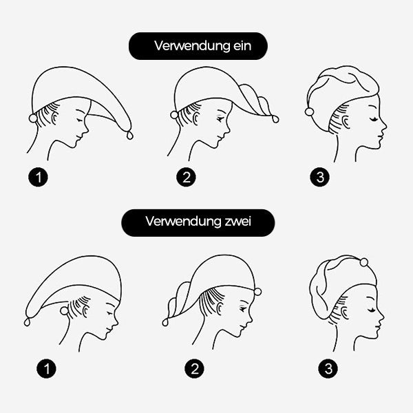 Gluschwein - Hut aus Korallenvlies für trockenes Haar