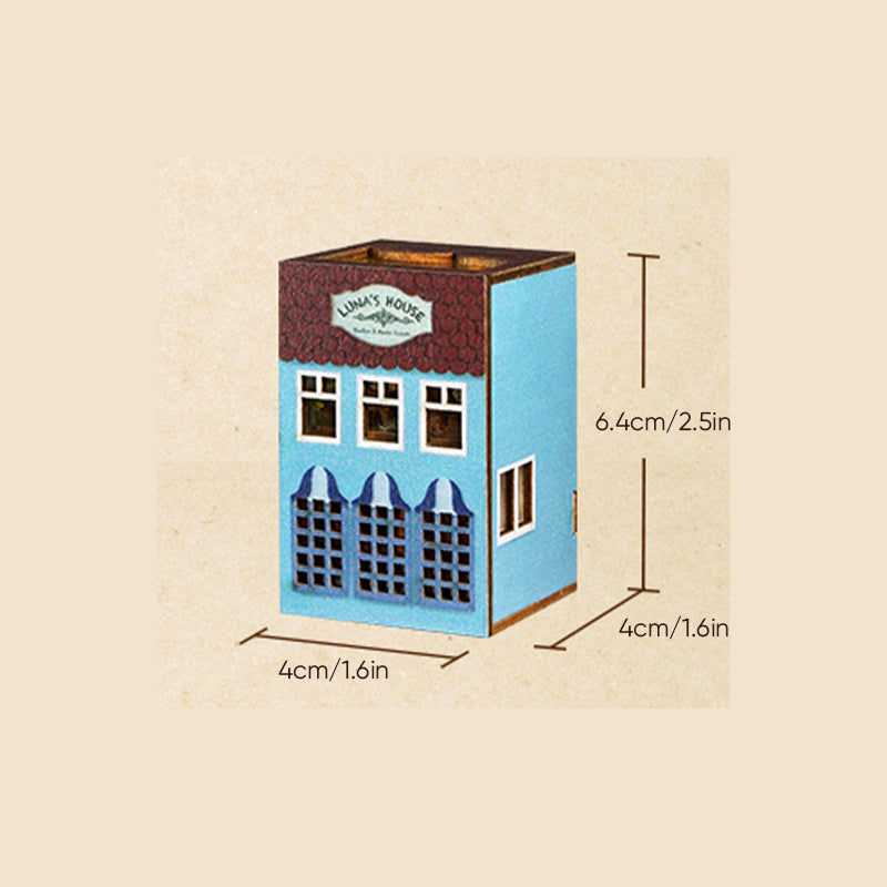 Gluschwein - Mini-Kaninchenstadt Holz Puppenhaus-Bausatz mit Möbeln