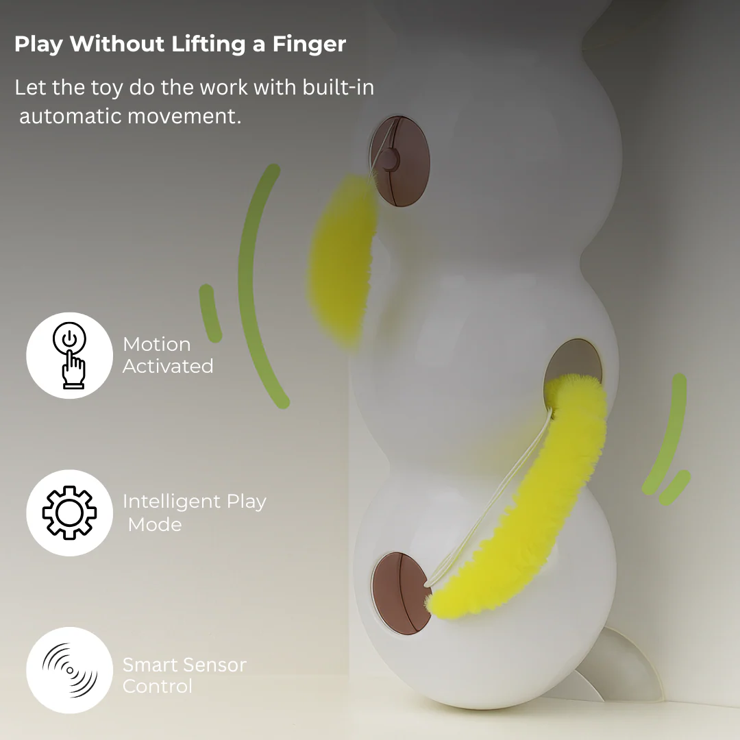 WormWhirl - Juguete interactivo para gatos con movimiento de caracol