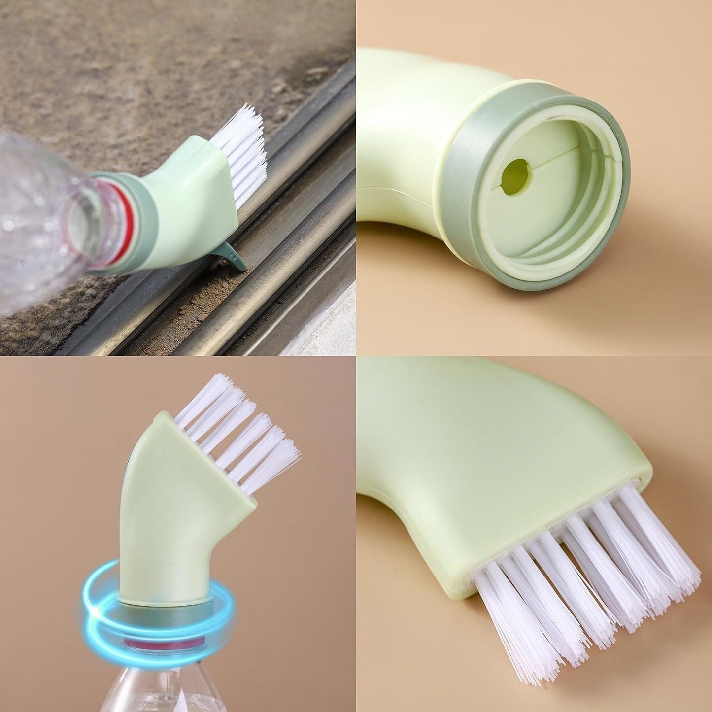 BottleScrubbr - Reinigungsbürste mit Wasserflaschen-Adapter – Passt auf gängige Flaschen