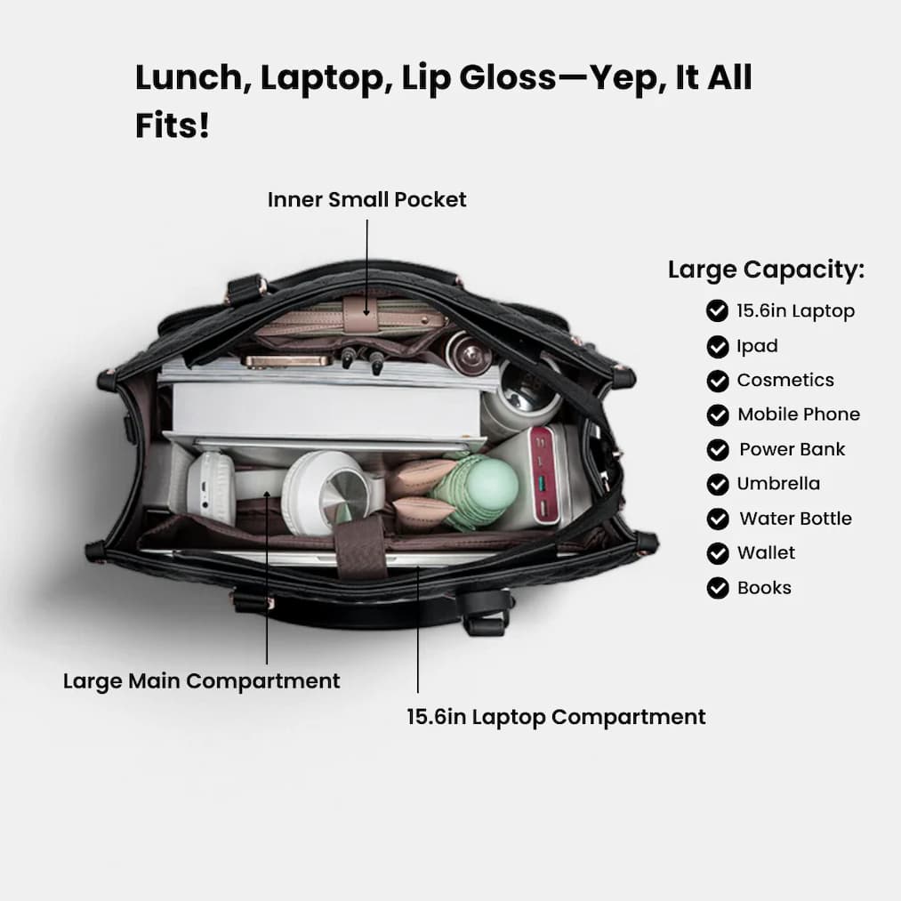 Johula - 2-in-1 Elegante Handtasche mit Isolierfach für Lebensmittel