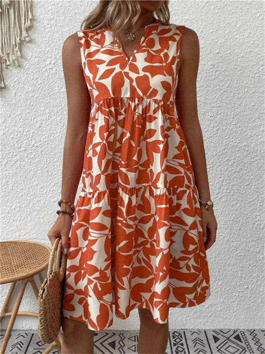 Angélica – Stilvolles Sommer Kleid Mit Blattmuster