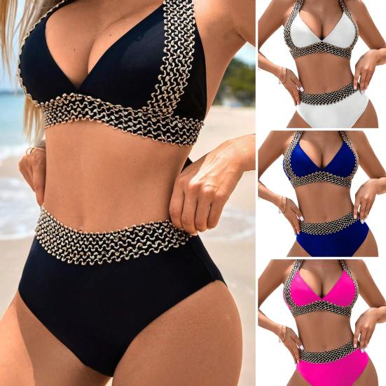 🔥👙Sexy Damen-Badeanzug mit V-Ausschnitt und Wellenmuster für den Urlaub