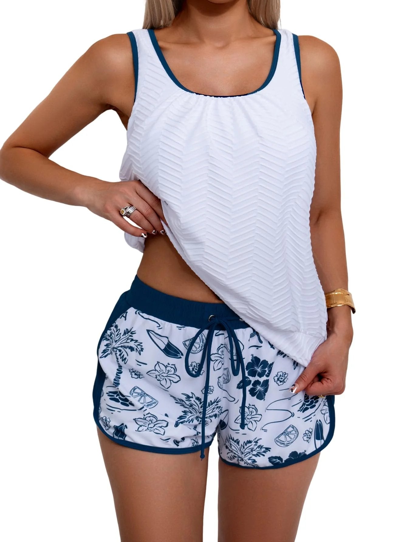 Gluschwein - 🩱Letzter Tag des Schlussverkaufs – 50 % Rabatt💃Zweiteiliger, dezenter Damen-Badeanzug mit U-Ausschnitt (Tankini)