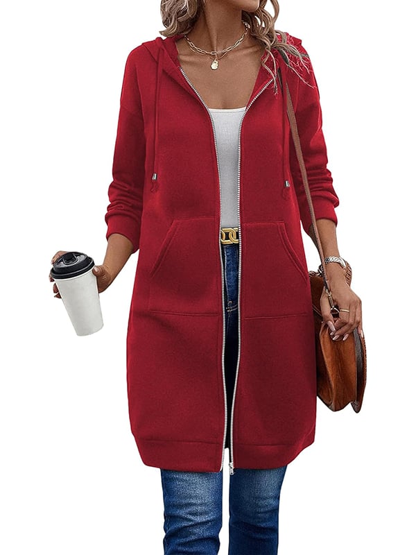 Gluschwein - 🔥✨Fleece-Kapuzenpullover mit Reißverschluss für Damen