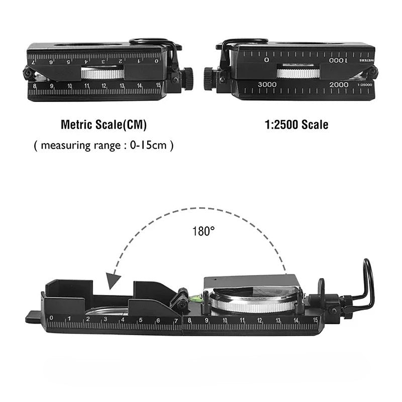 Boussole militaire multifonctionnelle pour les relèvements et la navigation