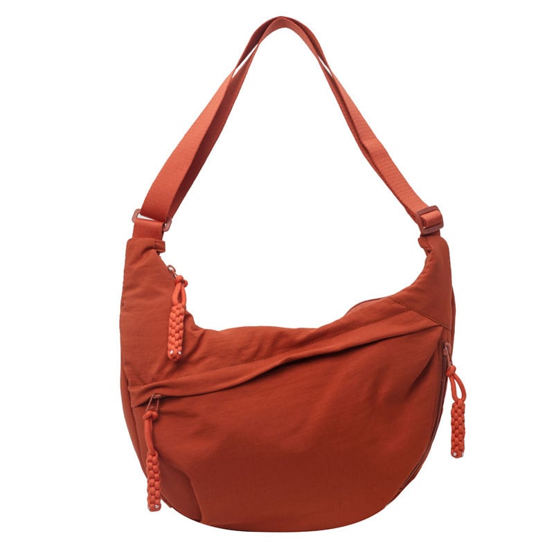 Einfarbig Nylon Crossbody Hobo Tasche