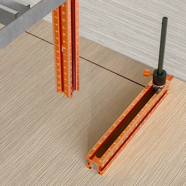 🧲 4-seitiges Laser-Maßband mit Magnetwasserwaage und Anreißwerkzeug | Vielseitiges Markierungslineal aus Aluminium für die Holzbearbeitung