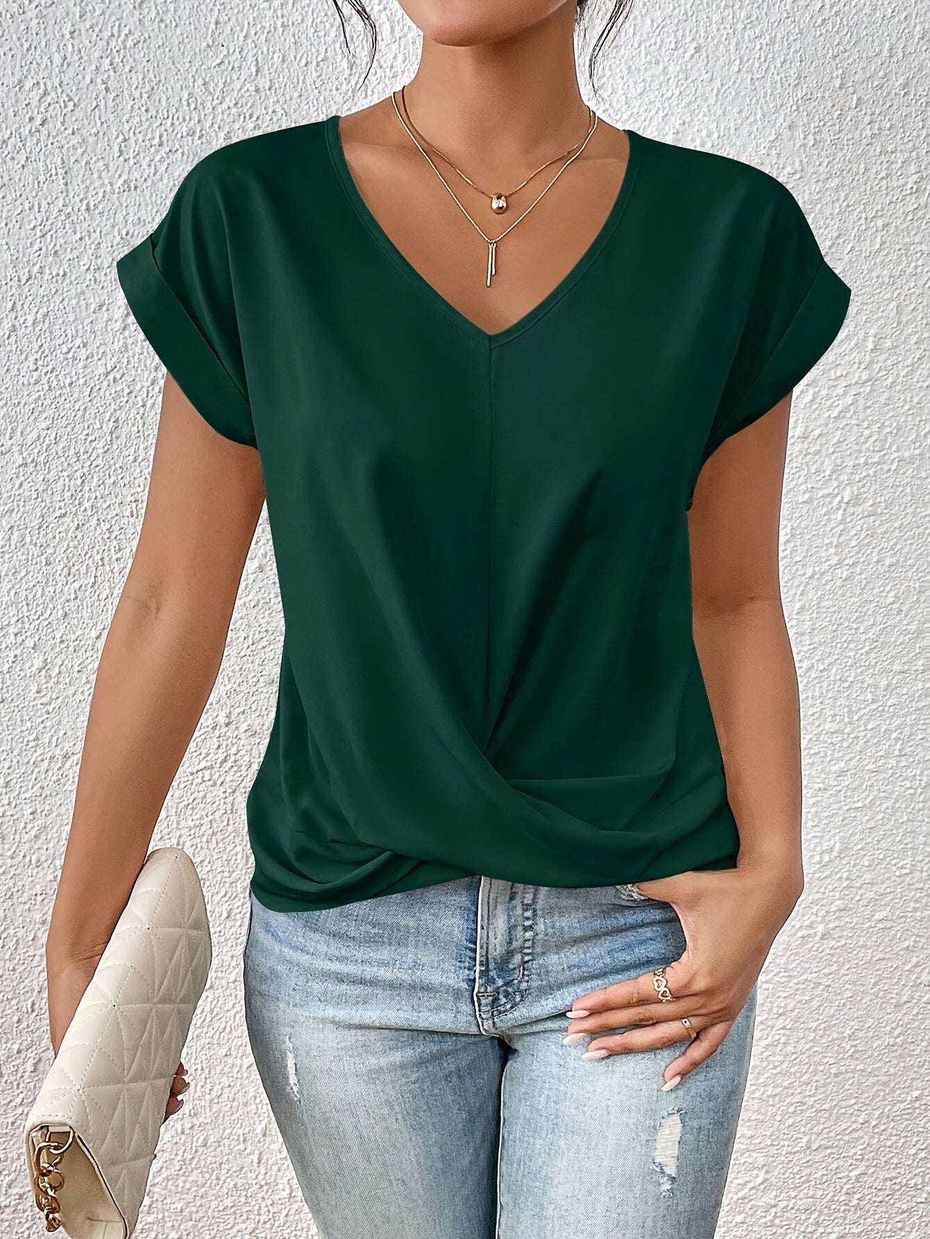 Cleo - T-shirt décontracté à décolleté en cœur