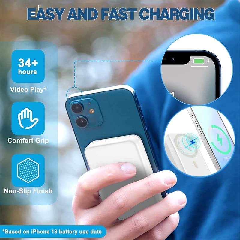 🔋 60% RABATT! 🔥 Tragbare kabellose magnetische Powerbank – LED-Anzeige & MagSafe-kompatibel – Perfekt für iPhone & Android – kompakt & reisefreundlich 📱
