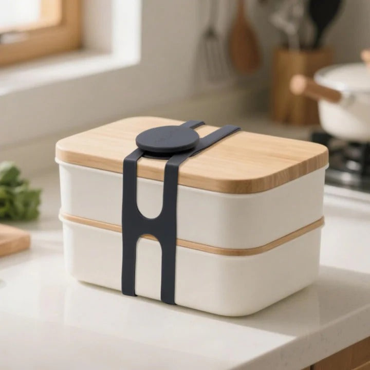 StorageStrap - Silikon-Fixierband für Schüsseln & Behälter – Sichere Deckelhalterung [2er-Set]