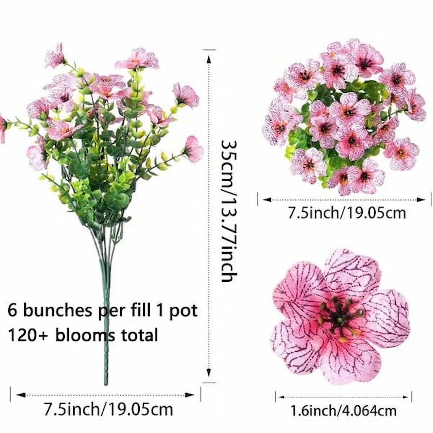 Gluschwein - Flower Bush - Realistische, UV-beständige Dekoblumen