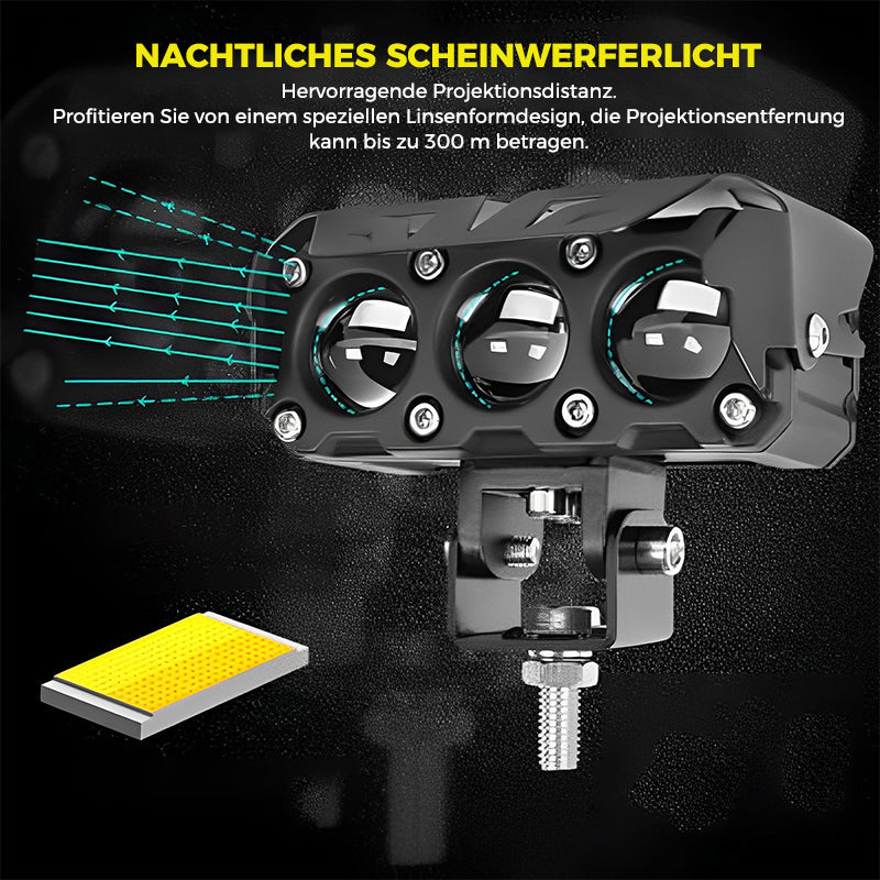 Gluschwein - Motorrad fahrende LED-Zusatzscheinwerfer