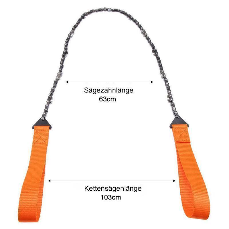 Gluschwein - Hand Chain Saw - Handkettensäge Edelstahl 65 Mn – Zusammenklappbar mit Gürteltasche