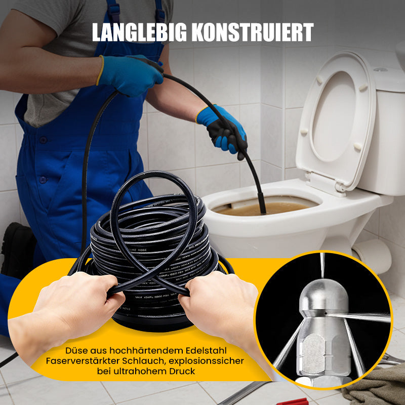 Gluschwein - 🚿 50% RABATT! ⚡ Reinigungsset für Abwasserkanäle 5800 PSI – Rotierende Düse, Verstärkter Schlauch & Effektive Rohrreinigung 🛠️ Kostenloser Versand