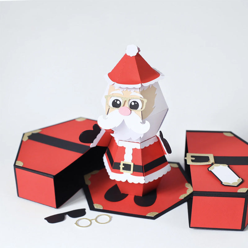 3D-Popup-Box-Karte „Weihnachtsmann-Streich“