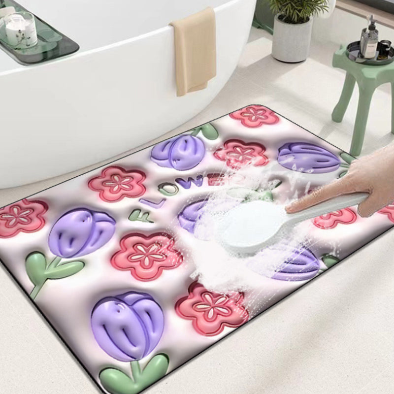 Gluschwein - Weiche Kieselalgenschlamm-absorbierende Bodenmatte mit 3D-Blumen