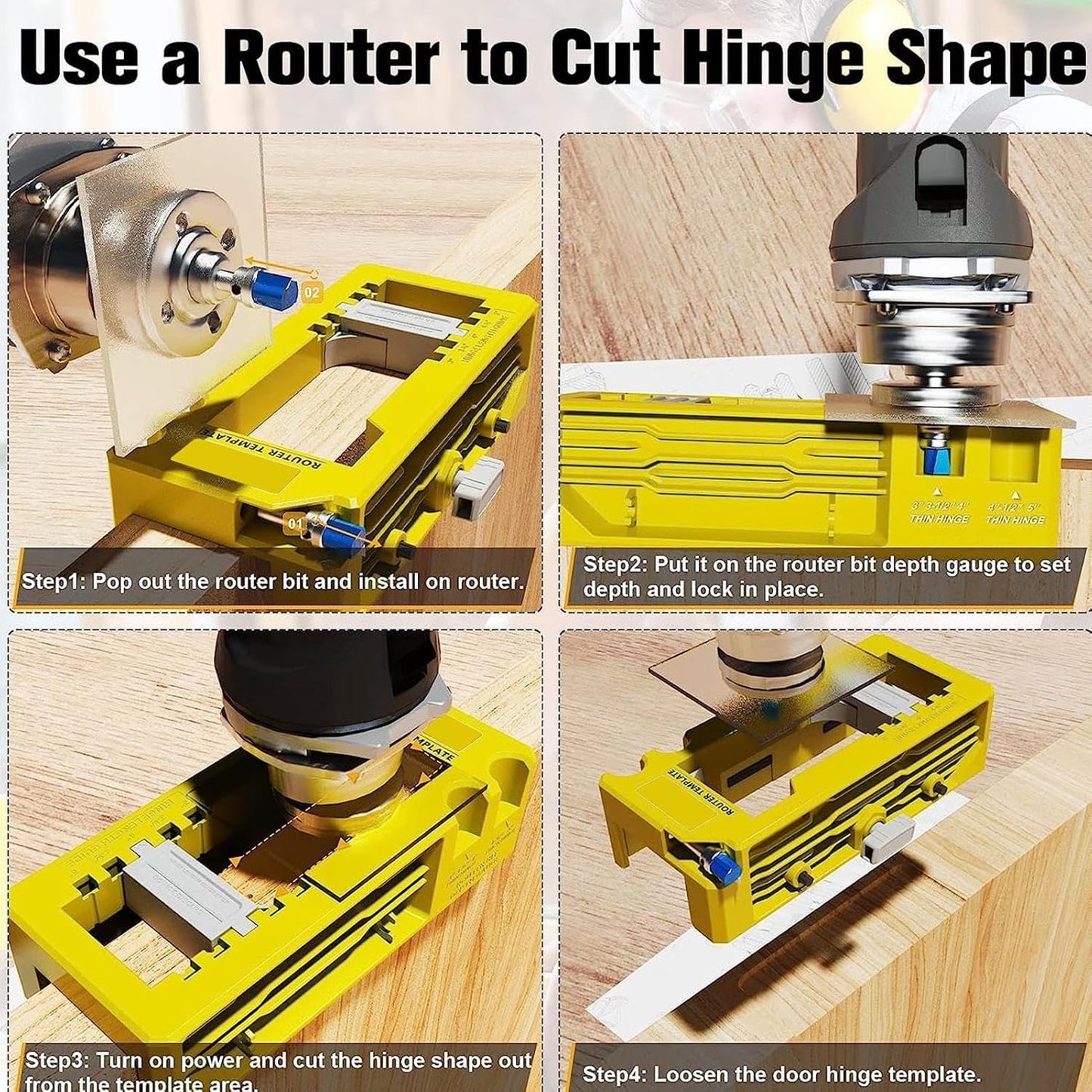 HingeJig - Türband Schablone Fräsen — Einfache Installation runder & eckiger Scharniere