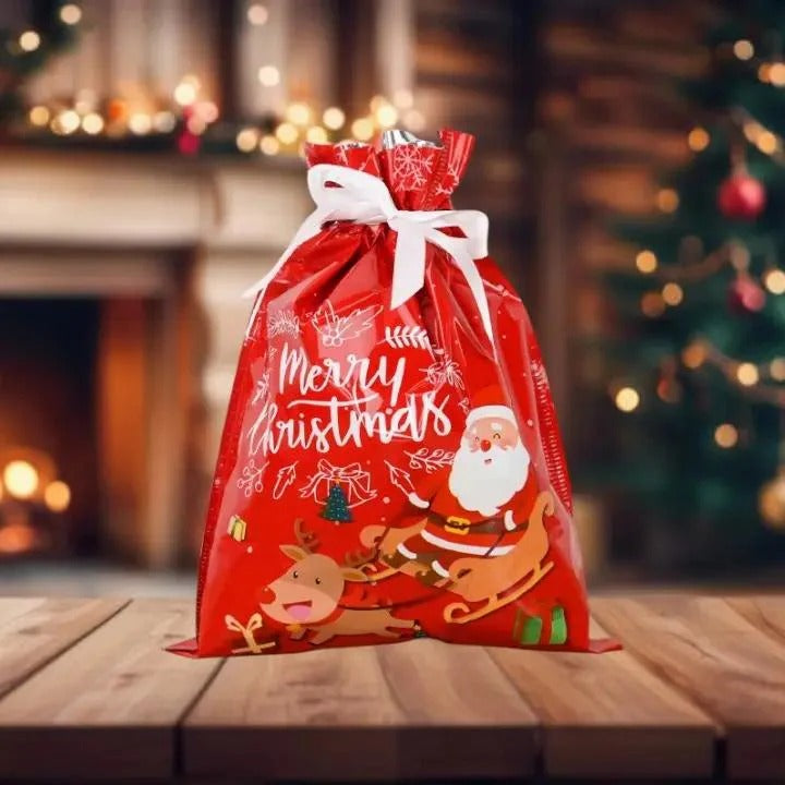 ChristmasBag - Weihnachtliche Geschenkbeutel mit Schleifen [5er-Set]