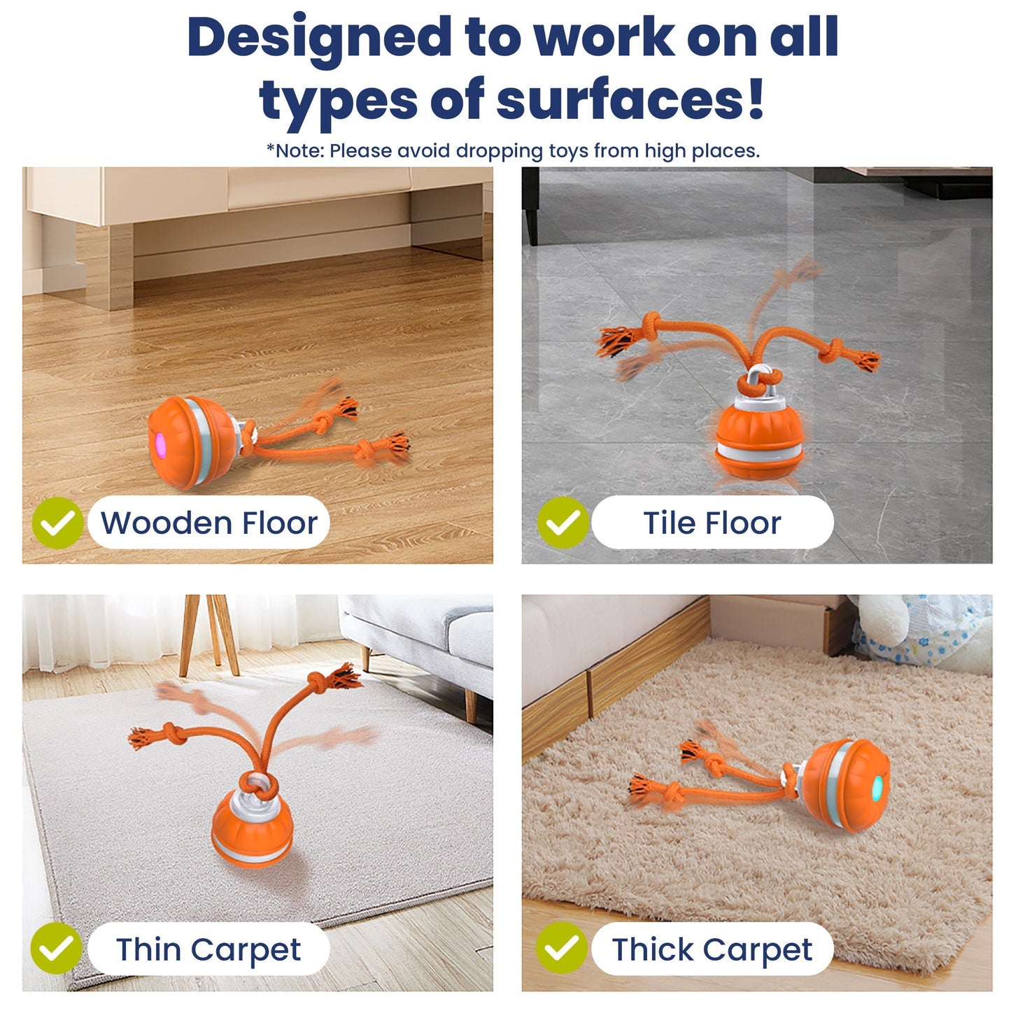 RopeBall - Lustiger bewegungsaktivierter Hundeball