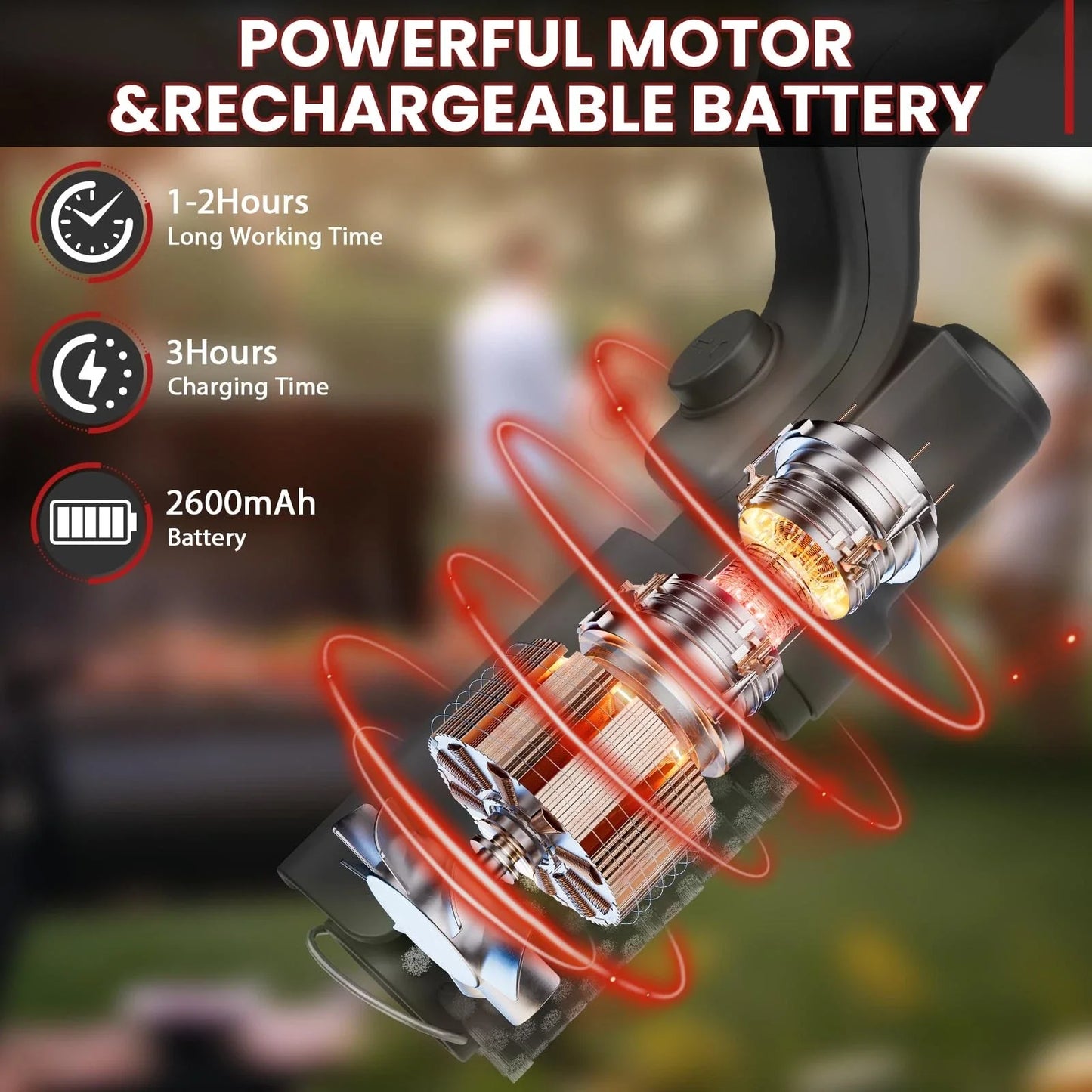 Gluschwein - Electric BBQ Grill Brush - So reinigen Sie Ihren Grill am effektivsten | Kabellos und wiederaufladbar