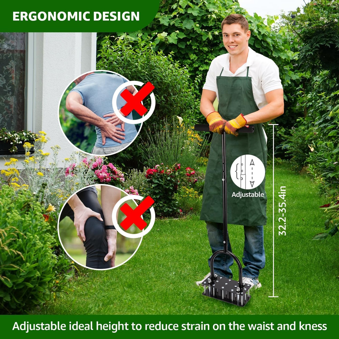 Gluschwein - Lawn Aerator - Automatischer, selbstreinigender Rasenbelüfter