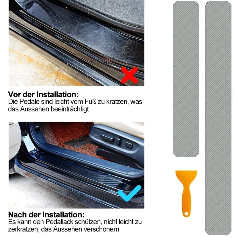 Gluschwein - Aufkleber für Autotürschwellen (4 Stück) regulär Silber (4 Stück)