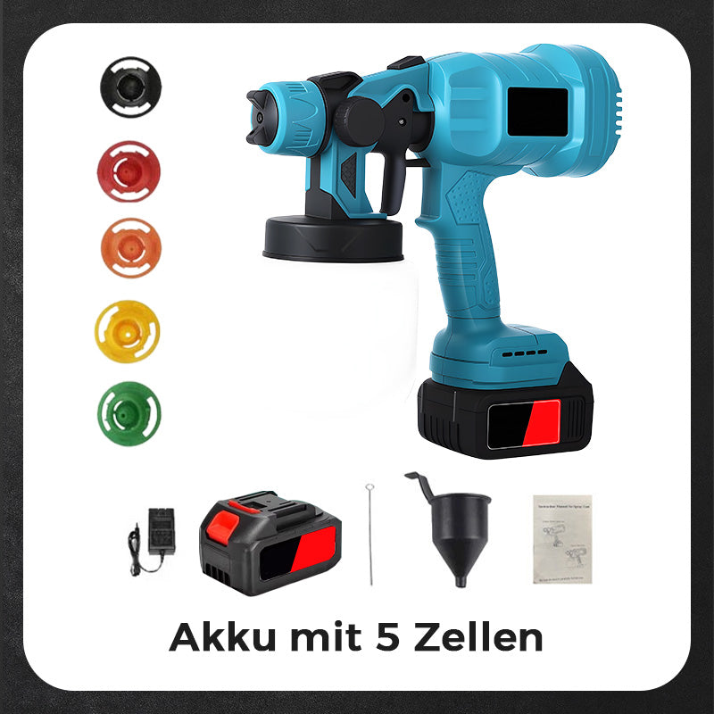 🔥Kabellose elektrische Spritzpistole ⚡ 800 ml/Minute für ununterbrochenes Sprühen 💪 Wiederaufladbar, kabellos, Sprühen in jedem Winkel ohne Auslaufen. Ideal für Möbel, Zäune und Wände 🏠