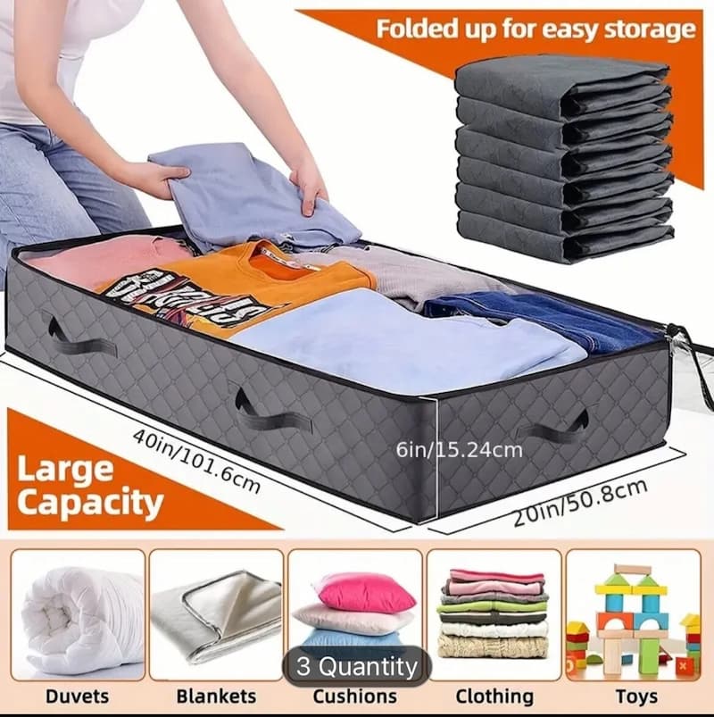 Gluschwein - Bed Storage - Unterbett-Aufbewahrungstaschen – Platzsparend & Faltbar (2er-Set)