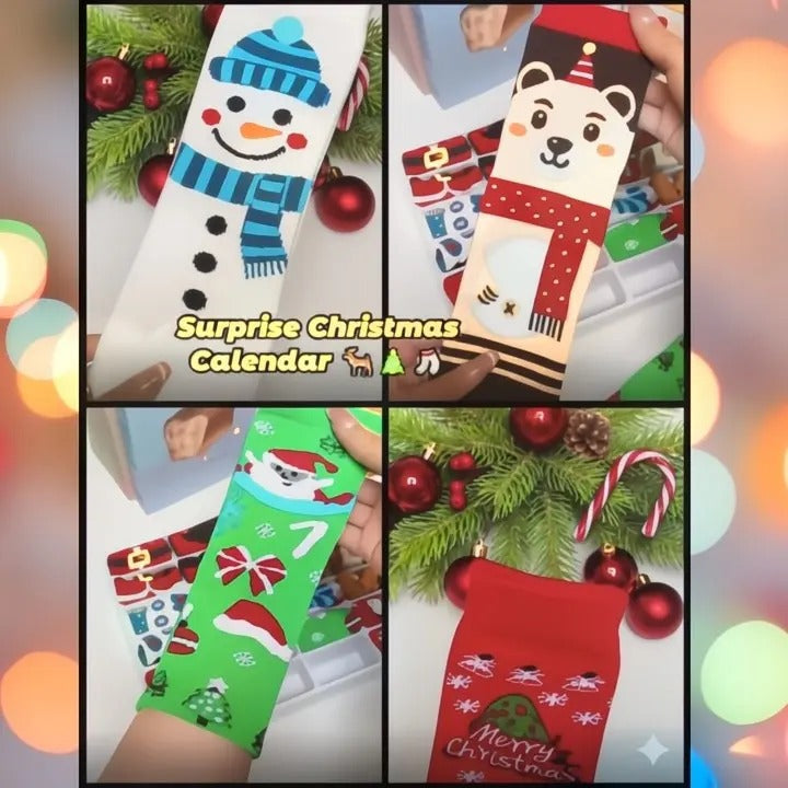 AdventSocks - 24 Tage Wohlfühl-Komfort für Ihr Zuhause: Eleganter Socken-Adventskalender Premium.