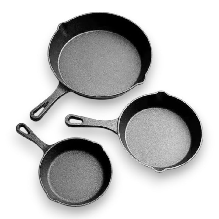 Gluschwein - CastIronPans - Gusseisen Pfannen Set (3-teiliges Set)
