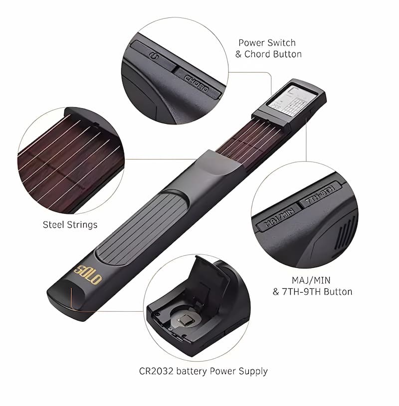 PocketGuitar - Tragbarer Gitarrenhals zum Üben für unterwegs