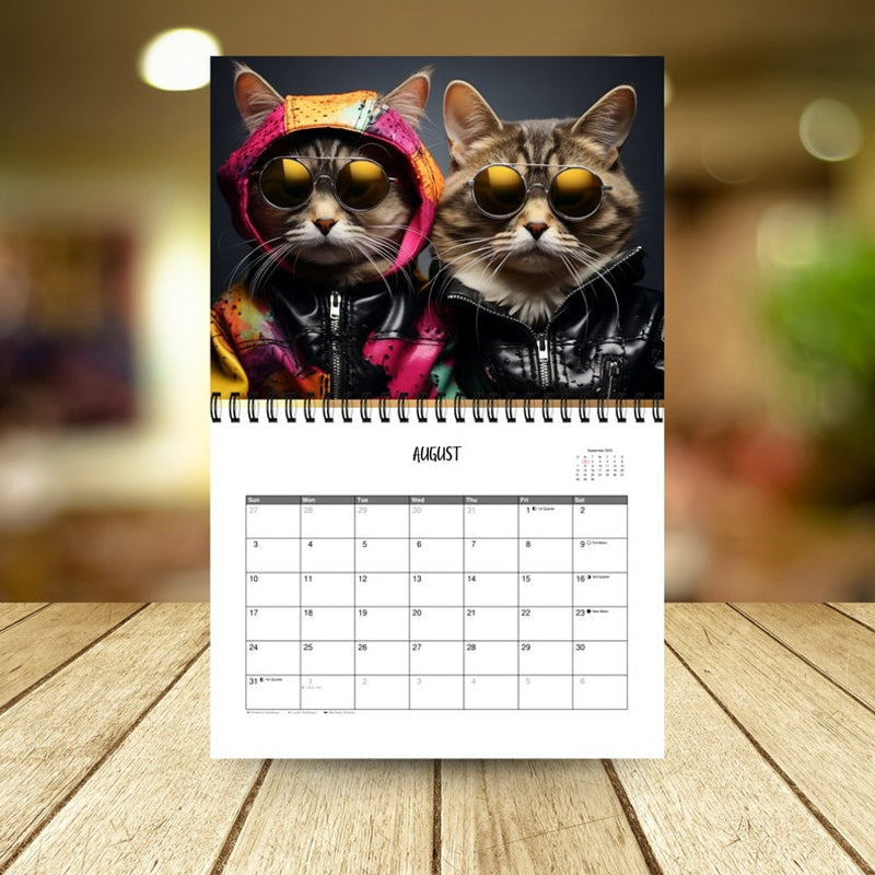 Gluschwein - 2025 Stilvoller Katzenkalender/Geschenk für Katzenliebhaber