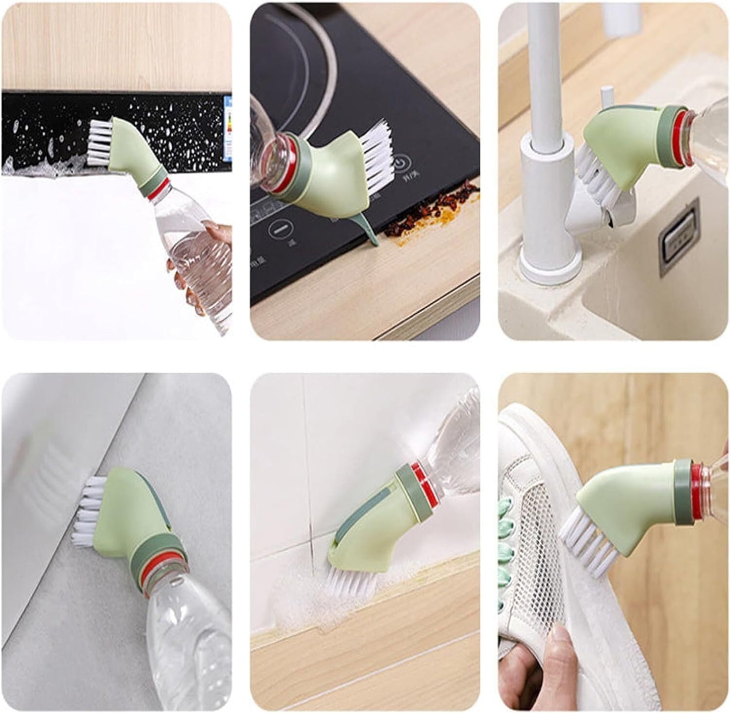 BottleScrubbr - Reinigungsbürste mit Wasserflaschen-Adapter – Passt auf gängige Flaschen