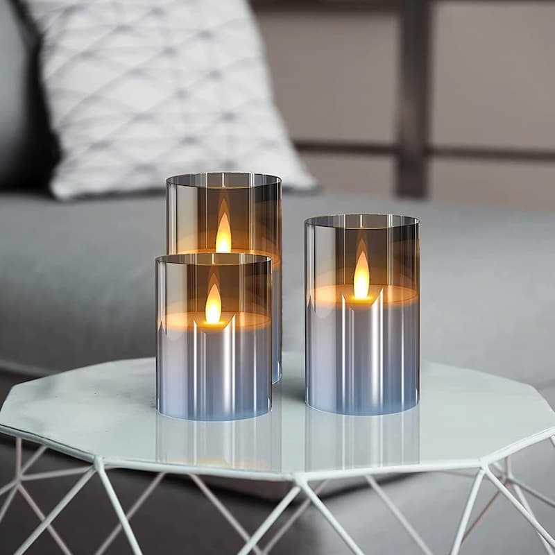 SferaCandle - Realistisches Elektro-Kerzen Set — Sicheres Kerzenlicht ohne Feuergefahr [3er Set]
