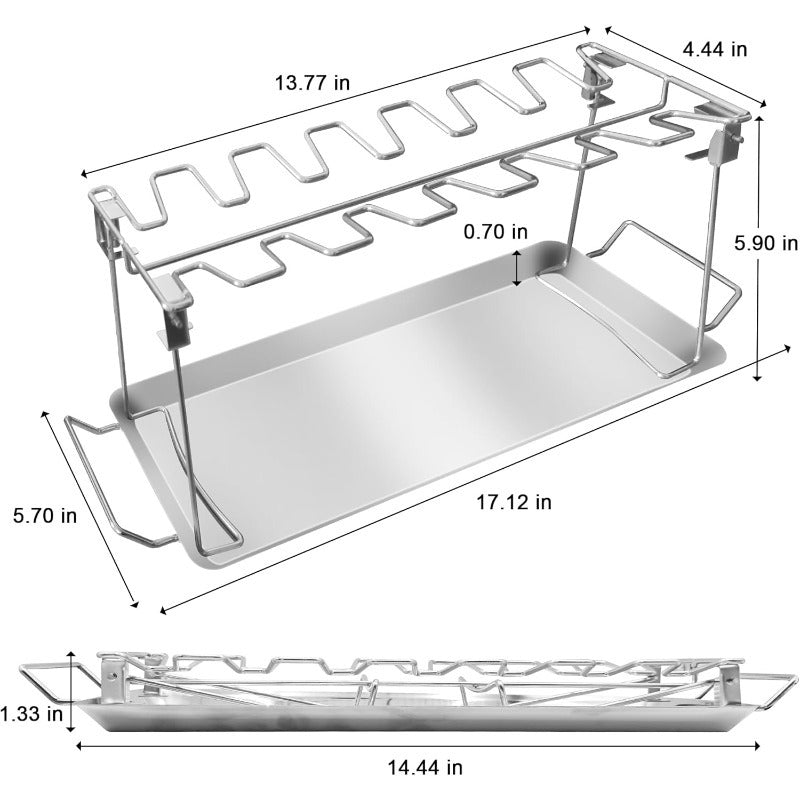 Grill Rack - Zusammenklappbarer Grillständer für Hähnchenkeulen